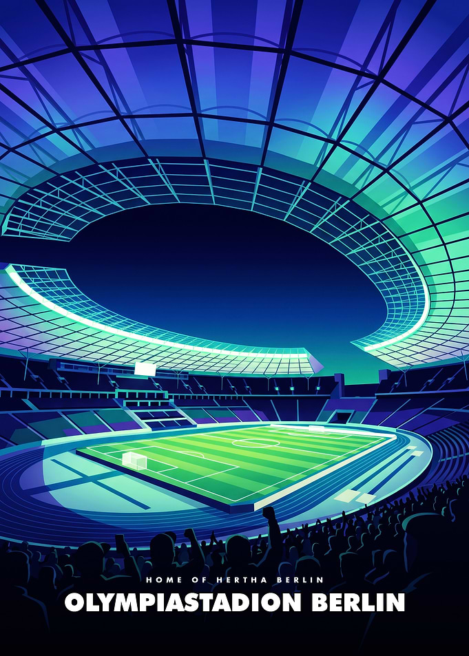 Olympiastadion Berlin Stadium Poster