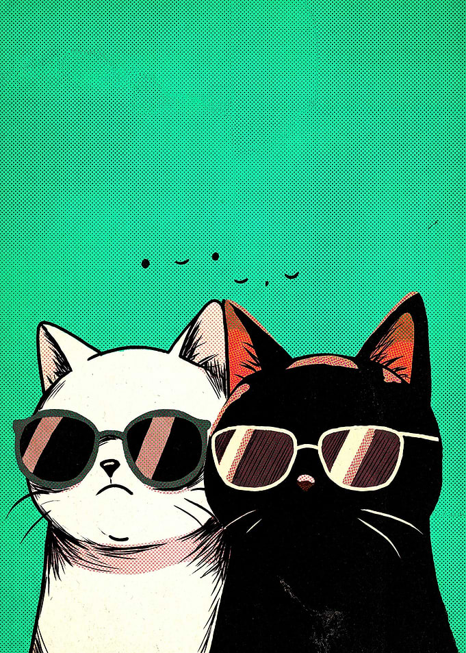 Cool Cats in Sunglasses Illustration