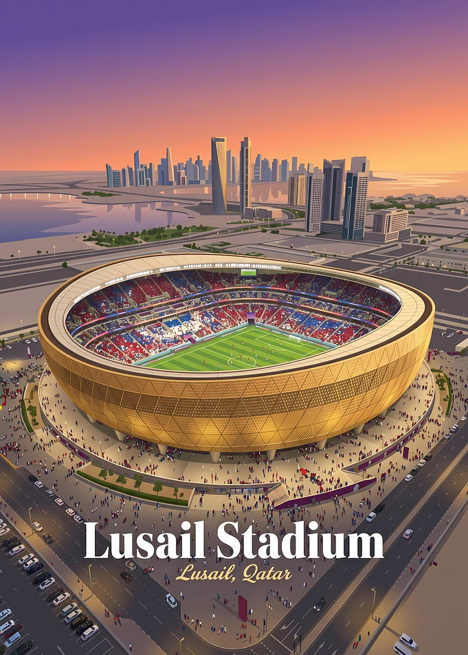 Lusail Stadium Qatar Sunset View