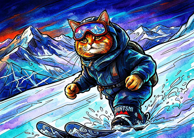 Adventurous Cat Skiing in Mountains