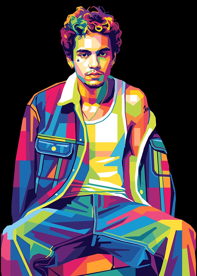 Colorful WPAP Portrait of Dominic Fike