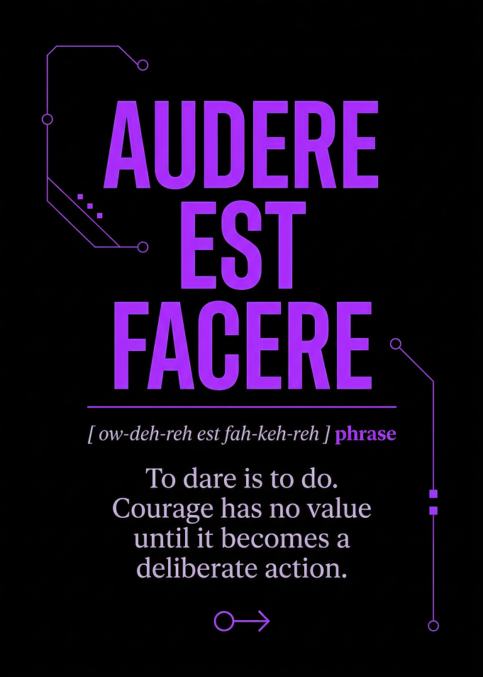 Audere Est Facere Inspirational Quote Poster