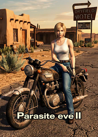 Aya Brea on Motorcycle Parasite Eve