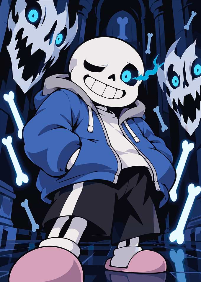Sans Undertale with Gaster Blasters