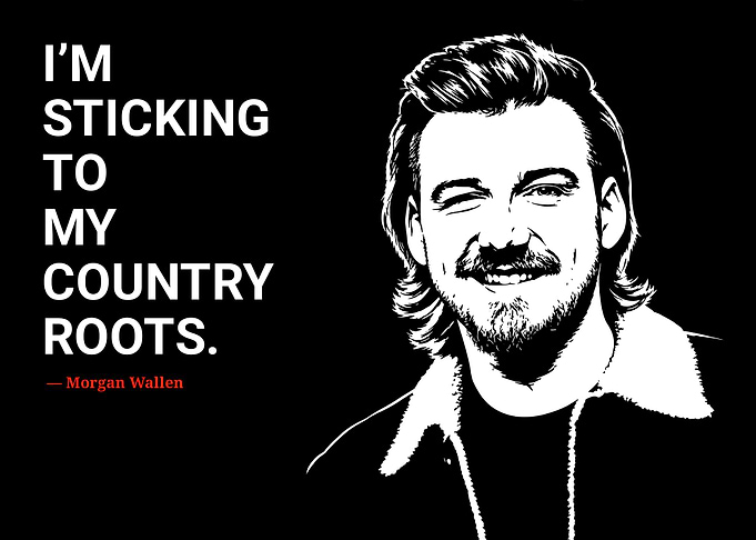 Morgan Wallen Country Roots Quote Poster