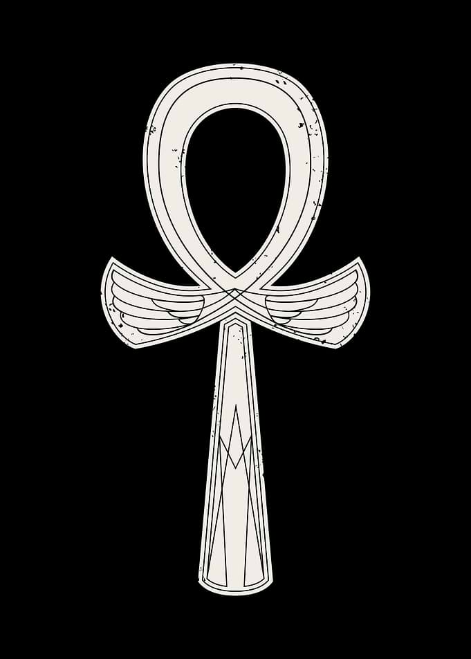 Winged Ankh Symbol Graphic