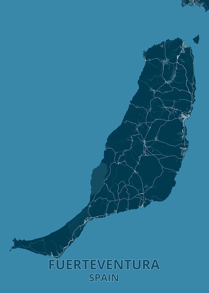 Fuerteventura Island Map Print
