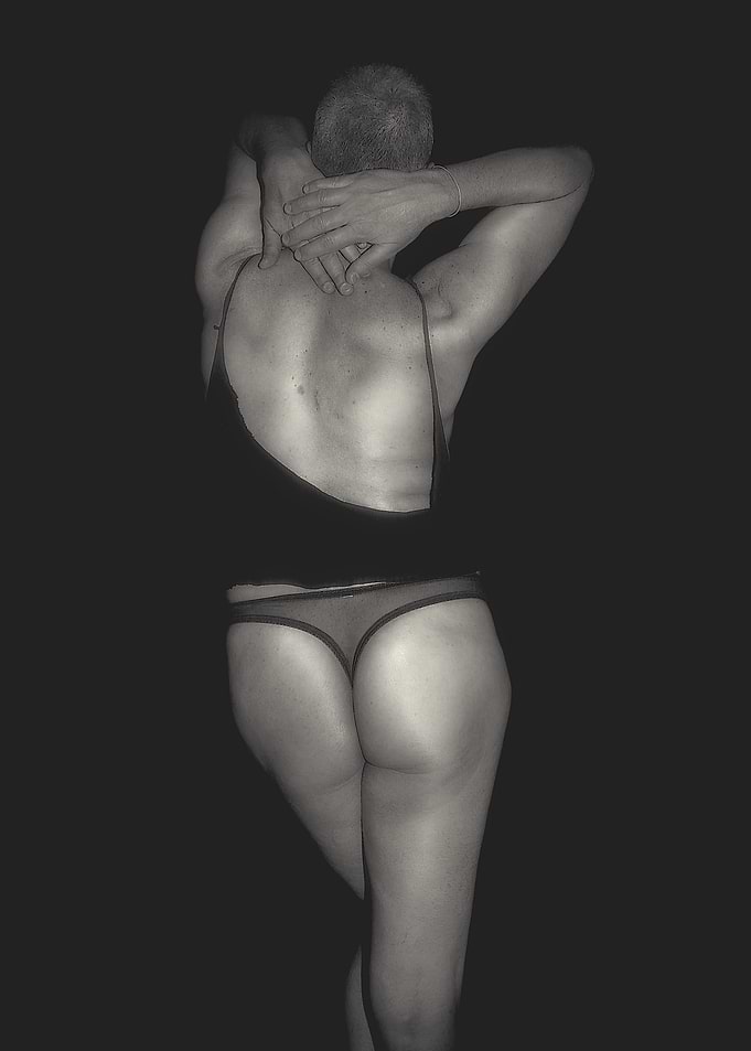 Black and white portrait of person