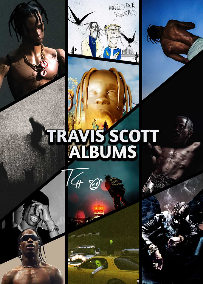 Travis Scott Album Collage Poster