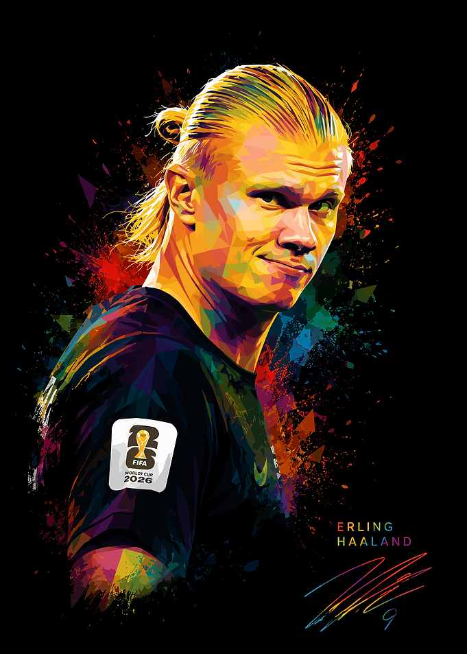 Erling Haaland Colorful Pop Art Portrait