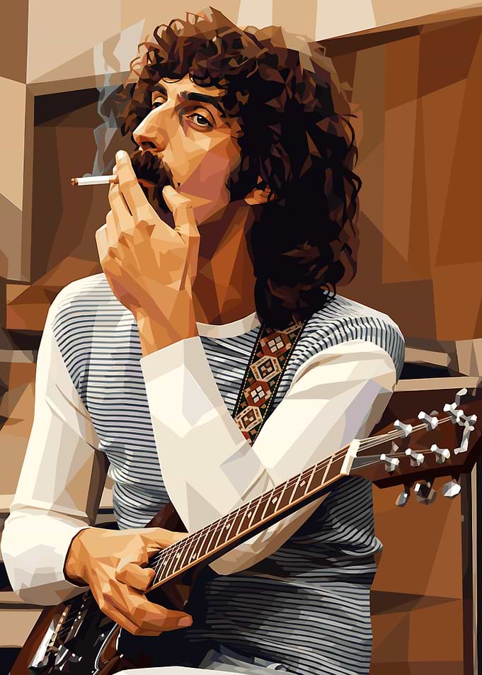 Frank Zappa Low Poly Portrait