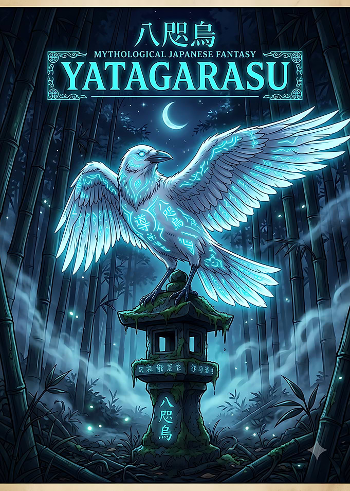 Yatagarasu Mythological Japanese Fantasy Poster