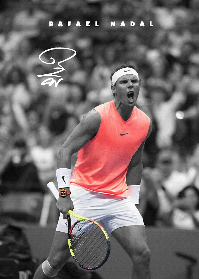 Rafael Nadal Tennis Action Poster