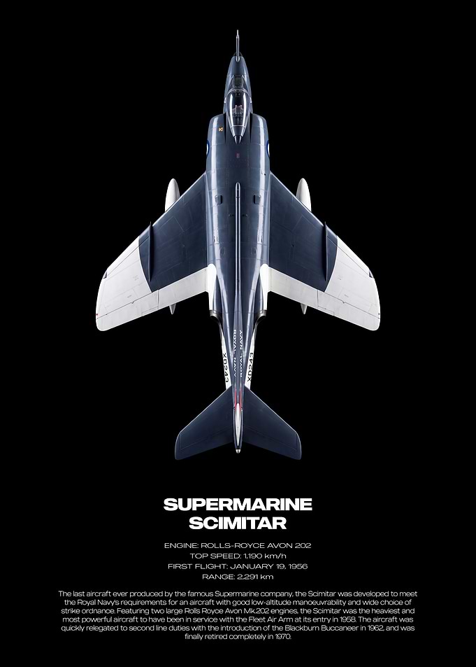 Supermarine Scimitar Aircraft Technical Poster