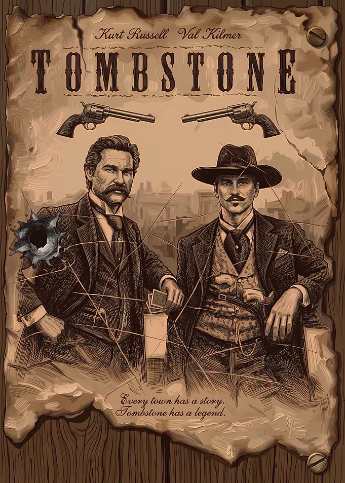 Tombstone Movie Vintage Poster Art