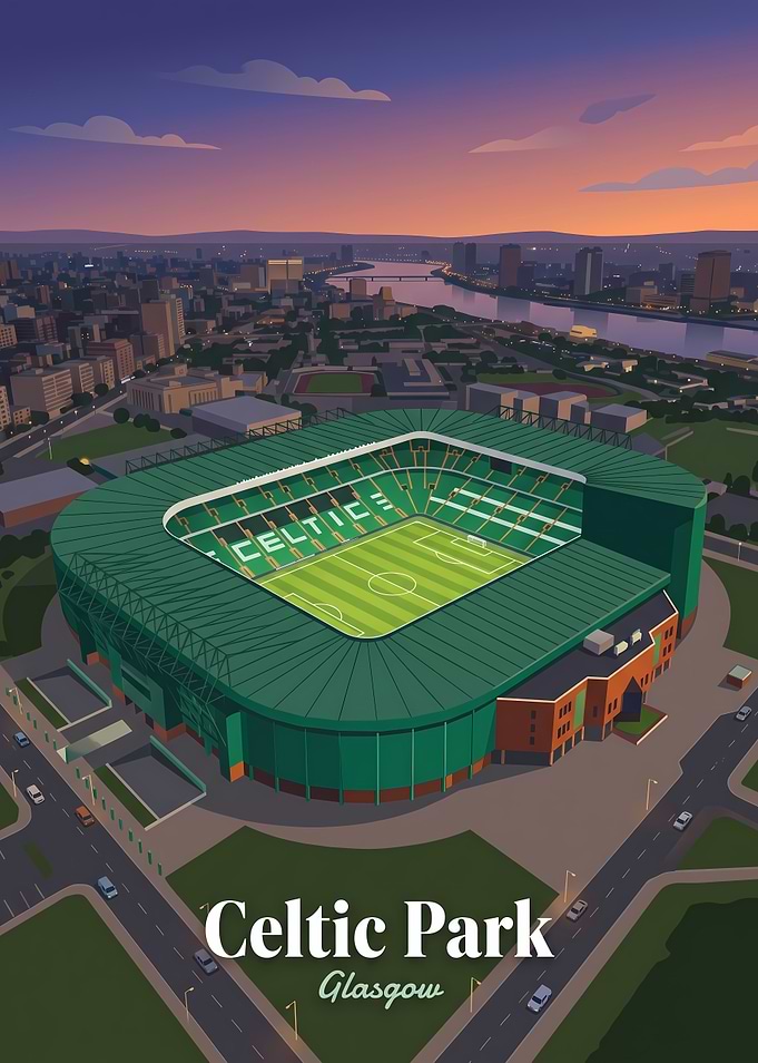 Celtic Park Stadium Glasgow Poster