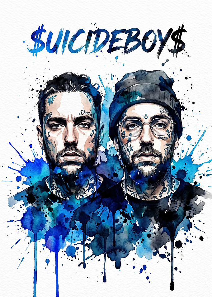 $uicideboy$ Watercolor Portrait Poster