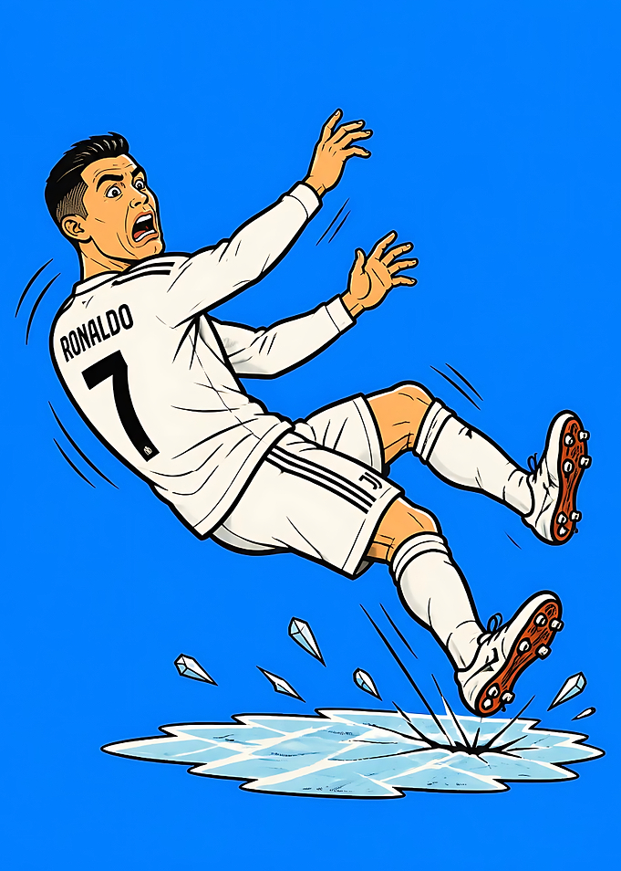 Cristiano Ronaldo Slipping on Ice