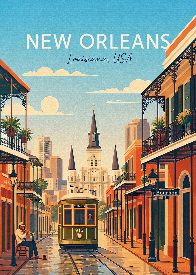New Orleans Travel Poster
