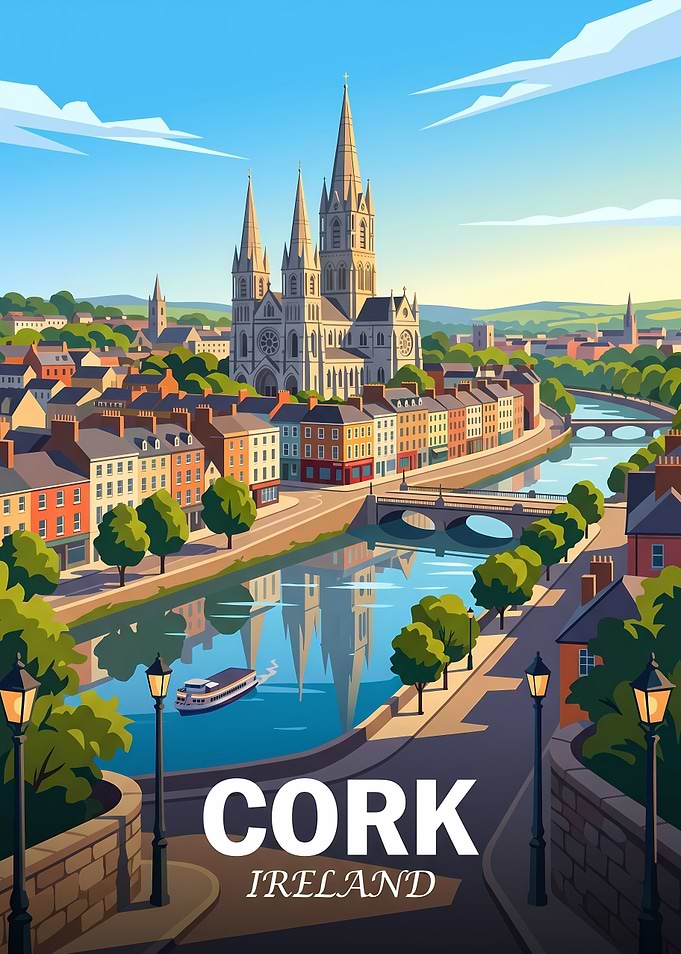 Cork Ireland Travel Poster