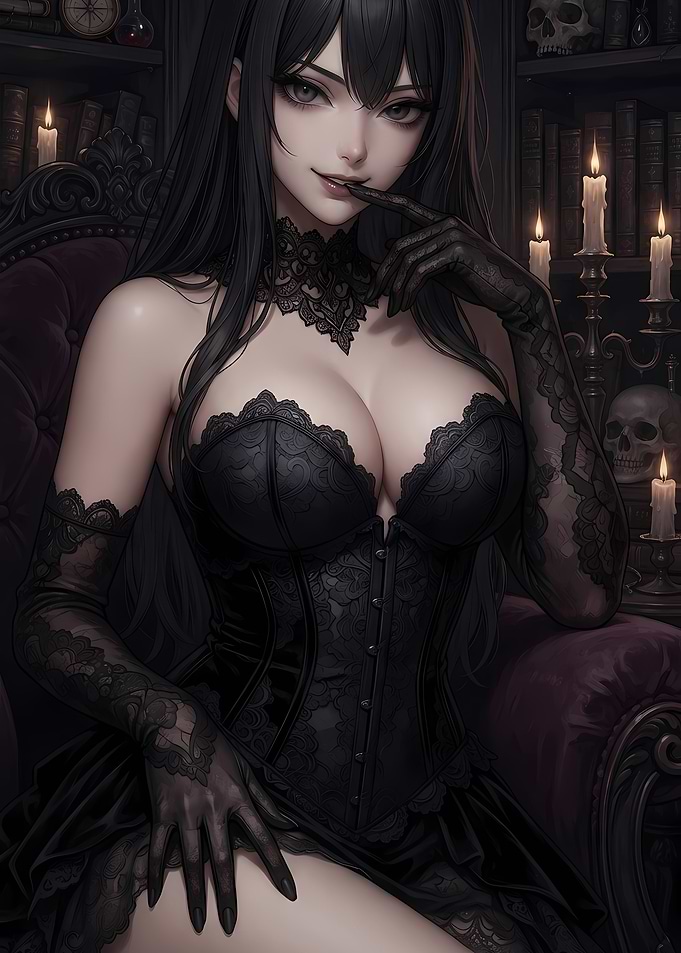 Seductive Vampire Lady Anime Girl