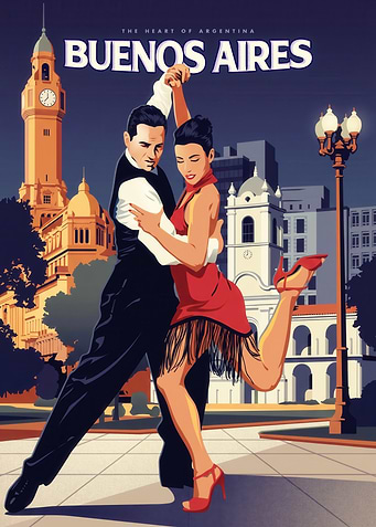 Buenos Aires Tango Travel Poster