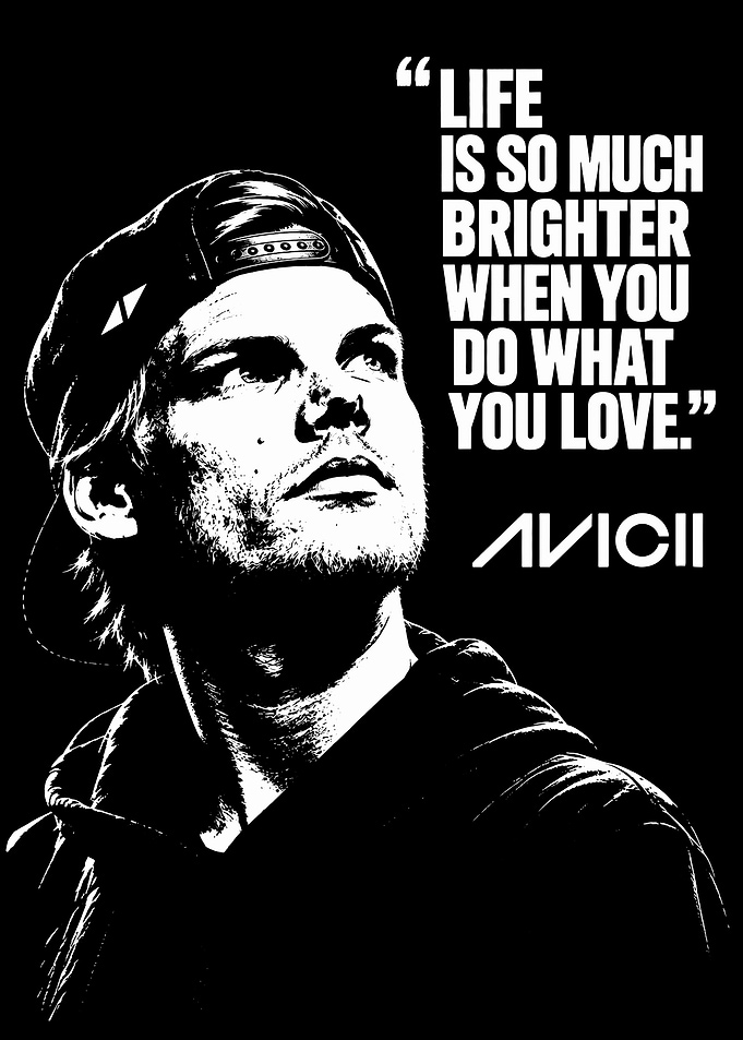 Avicii Inspirational Quote Portrait Poster