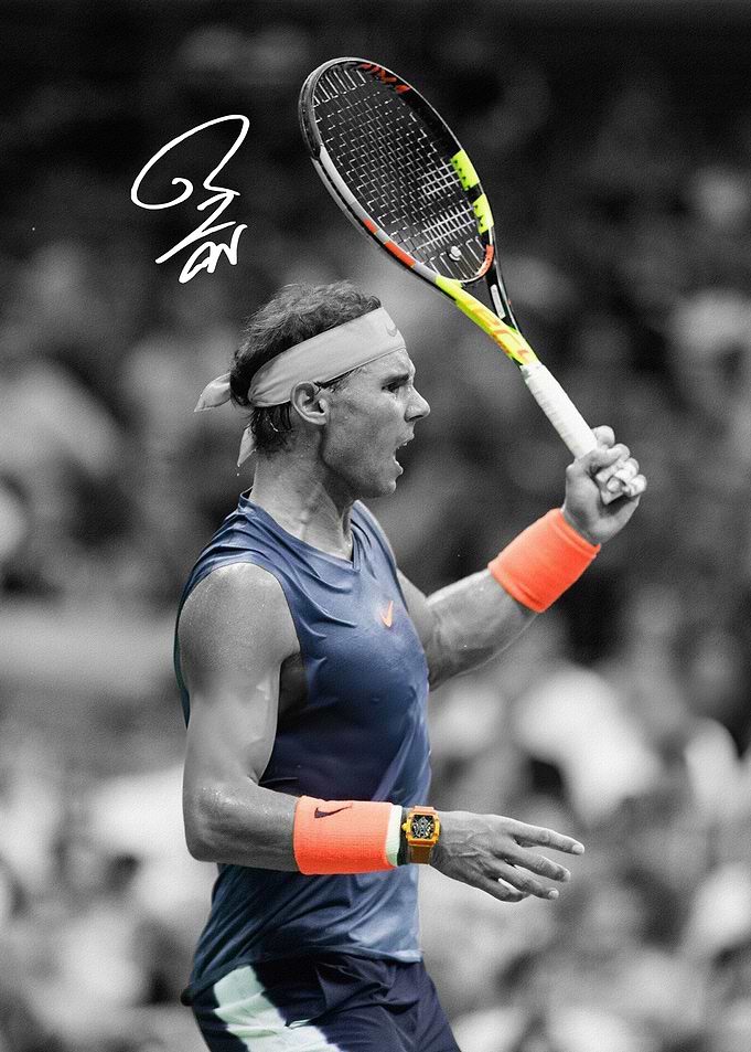 Rafael Nadal Tennis Action Portrait