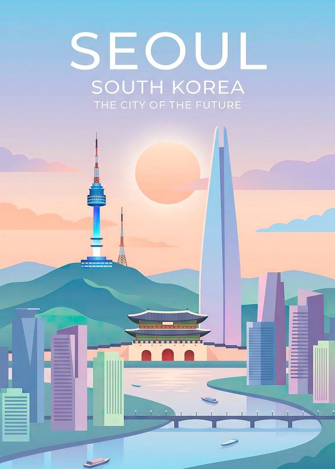 Seoul South Korea Travel Poster
