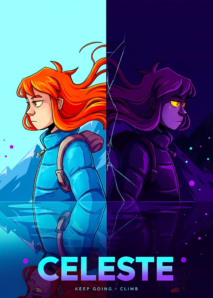 Celeste Game Split Screen Poster