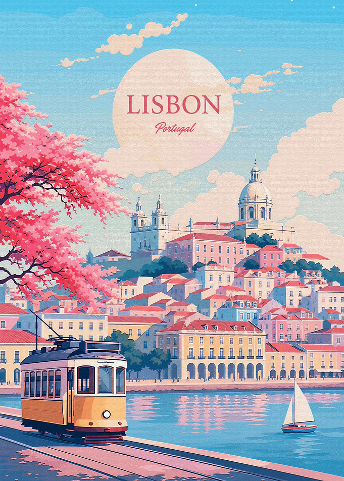 Lisbon Portugal Travel Poster