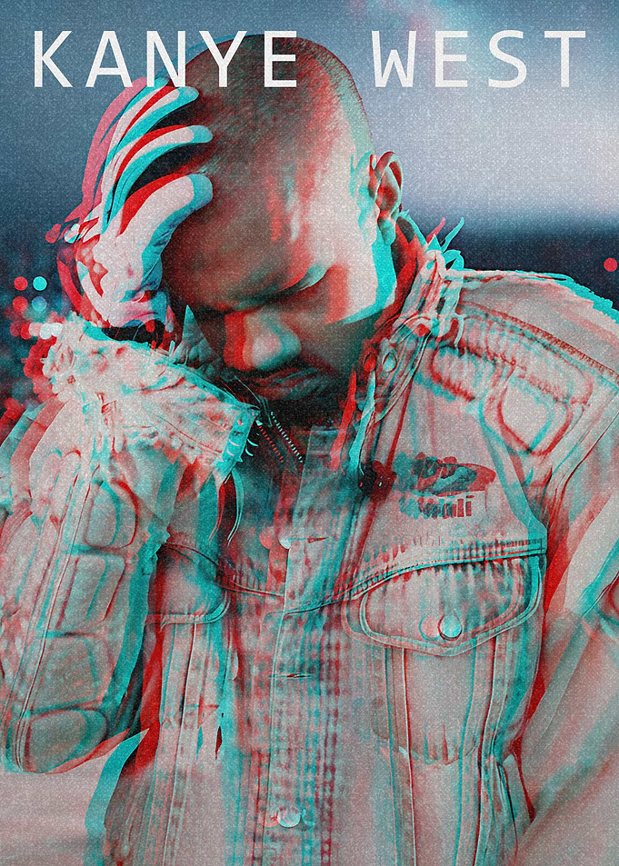 Kanye West Glitch Art Portrait
