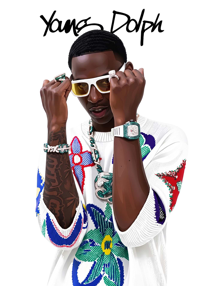Young Dolph Digital Portrait Illustration