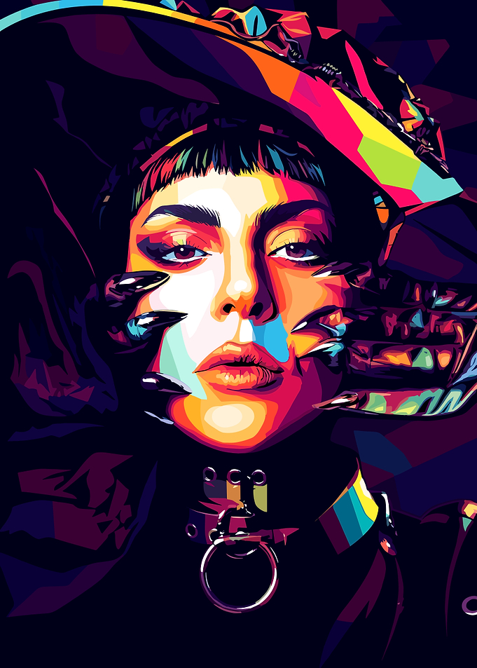 Colorful Pop Art Portrait of Lady Gaga