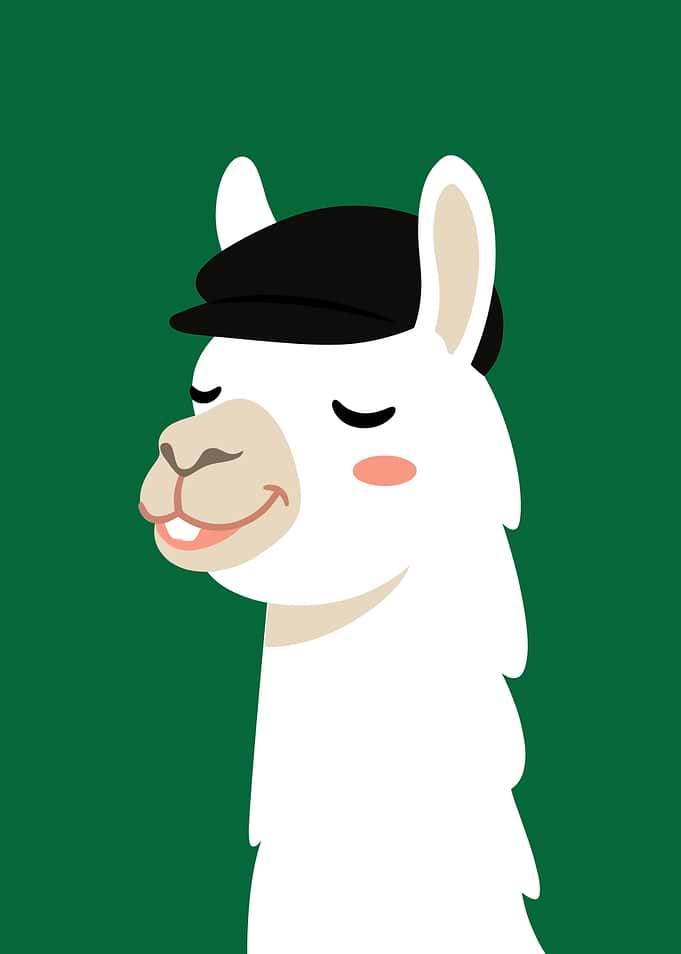 Cute Llama Wearing a Flat Cap