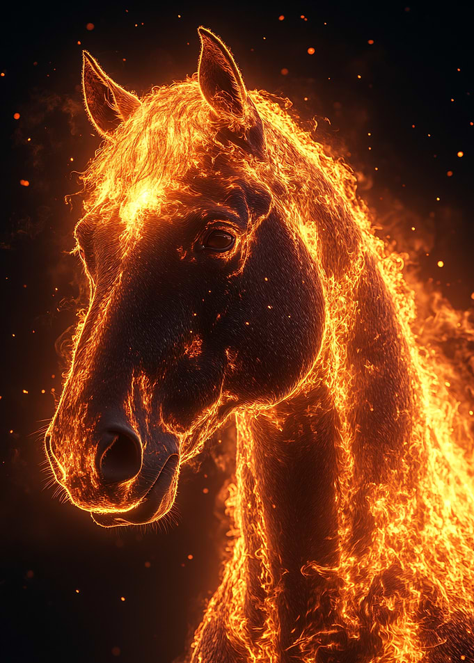 Fiery Horse Portrait