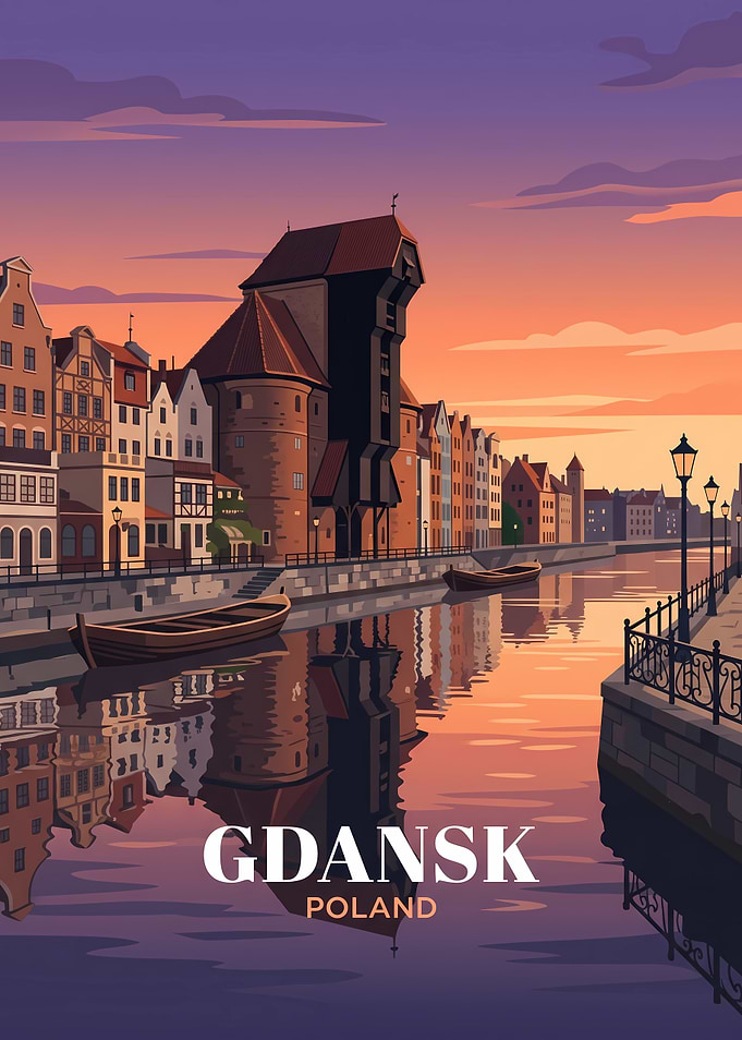 Gdansk Poland Travel Poster