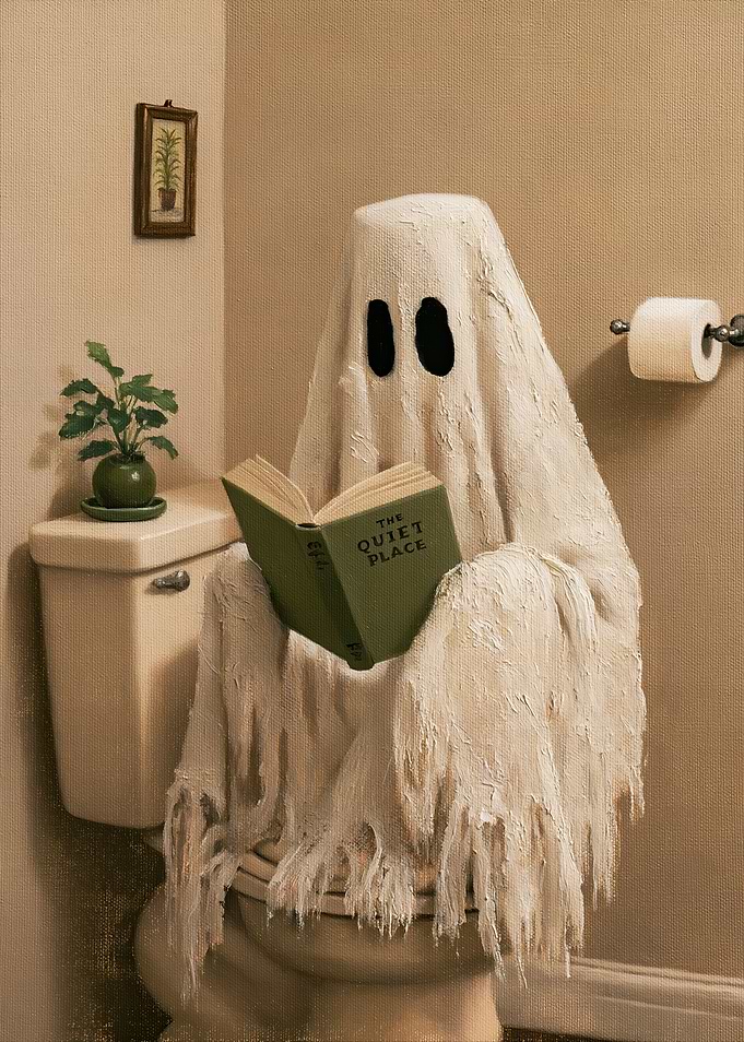 Ghost Reading on the Toilet