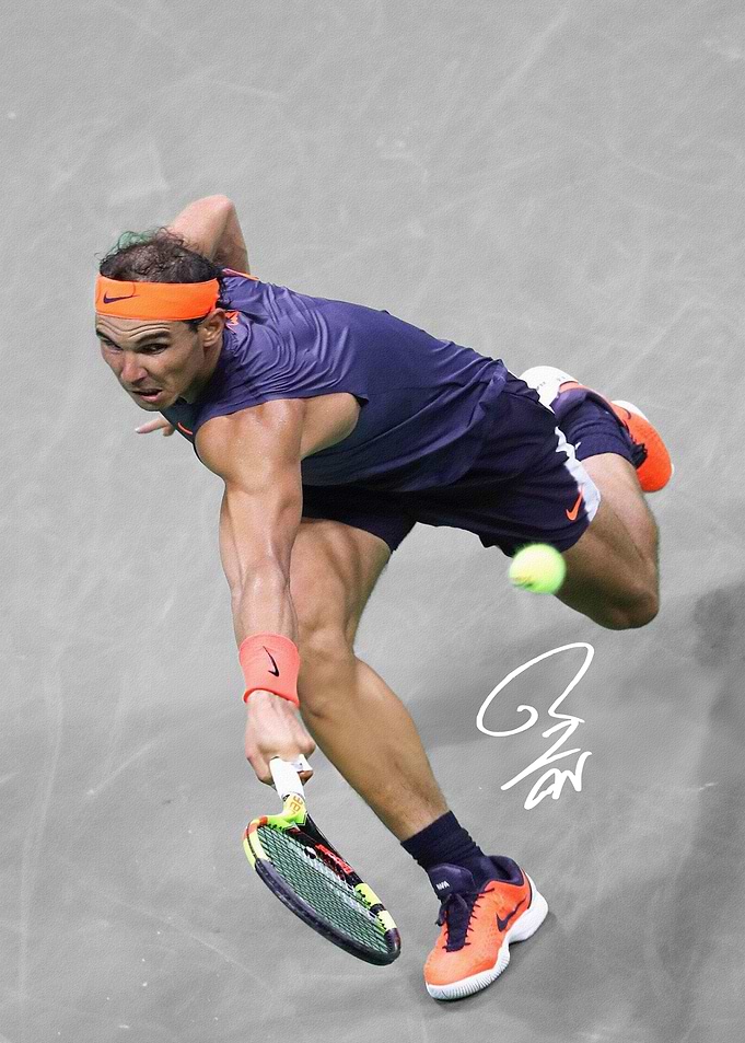 Rafael Nadal Tennis Action Shot