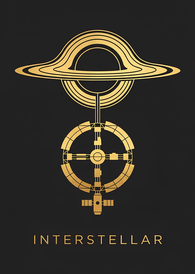 Interstellar Minimalist Gold Poster