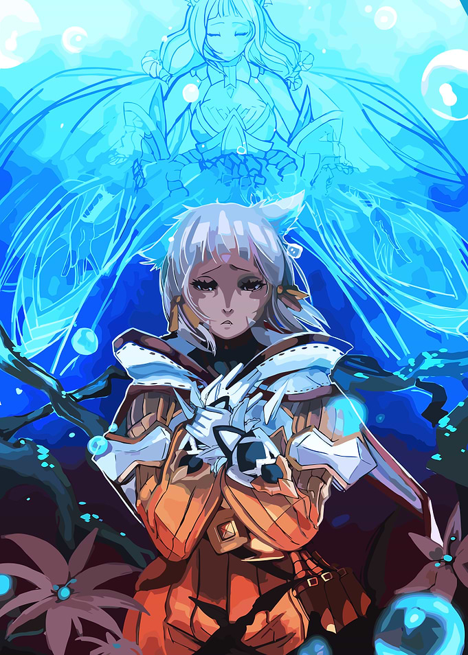 Melancholic Anime Girl with Spirit Projection