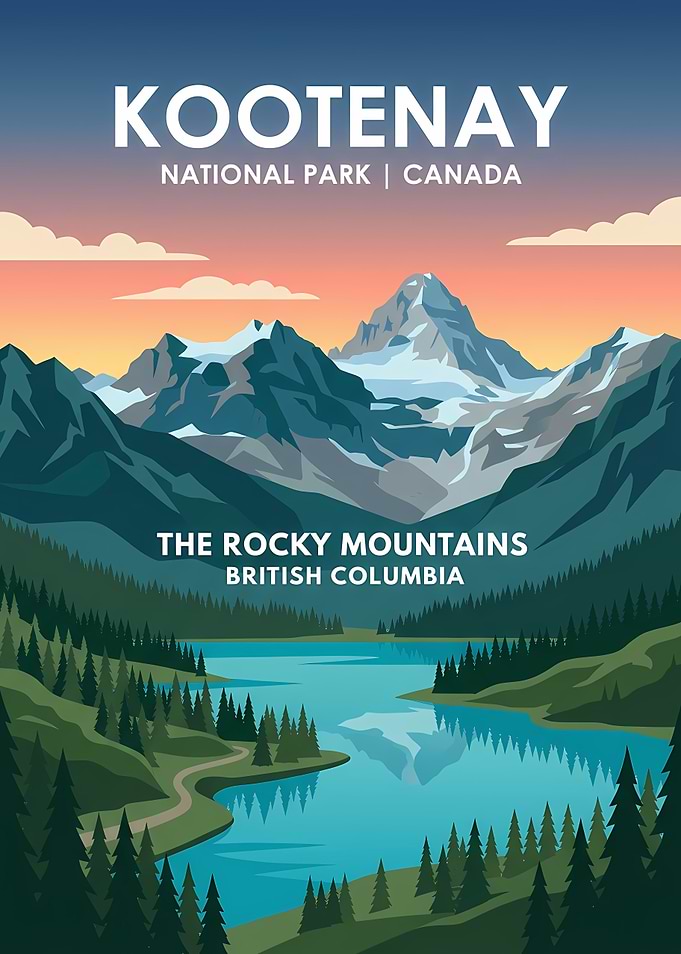 Kootenay National Park Travel Poster