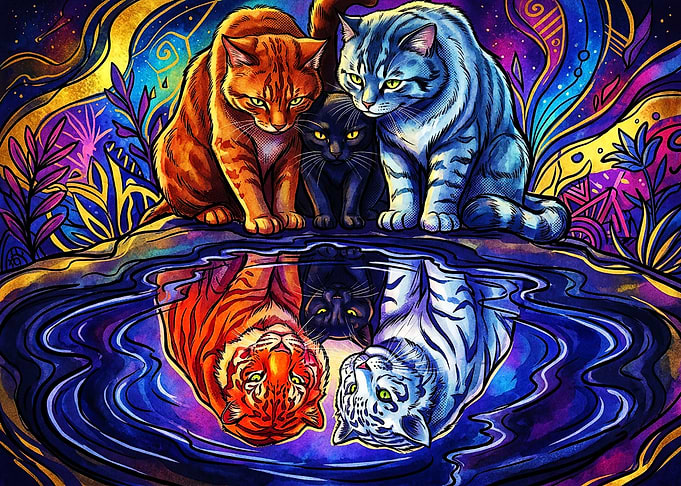 Cats Reflecting as Tigers