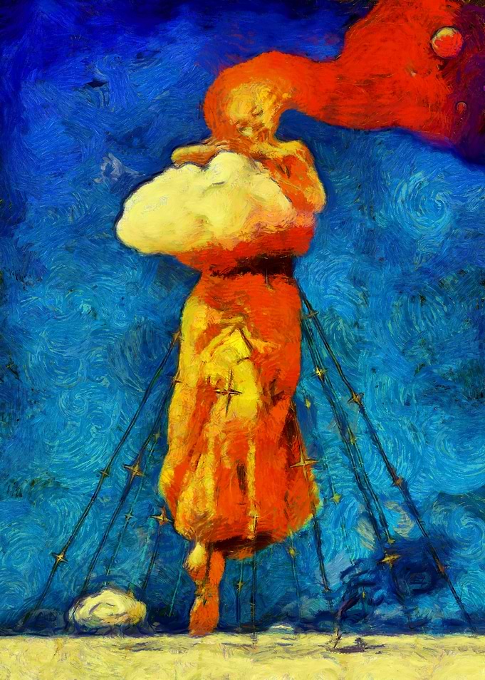 Celestial Figure Holding a Cloud