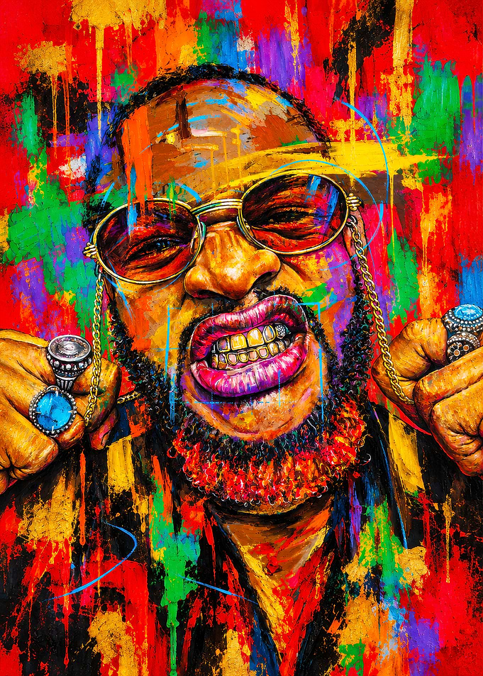 Vibrant Portrait of Rick Ross
