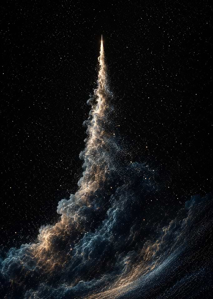 Cosmic Rocket Launch Into Deep Space