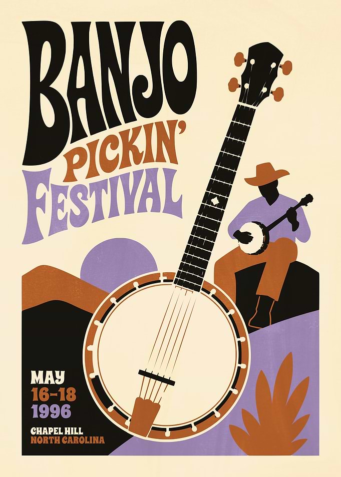 Vintage Banjo Pickin' Festival Poster
