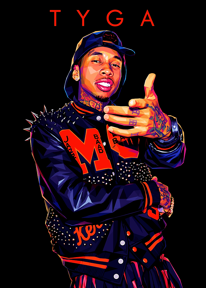 Tyga Low Poly Portrait Poster