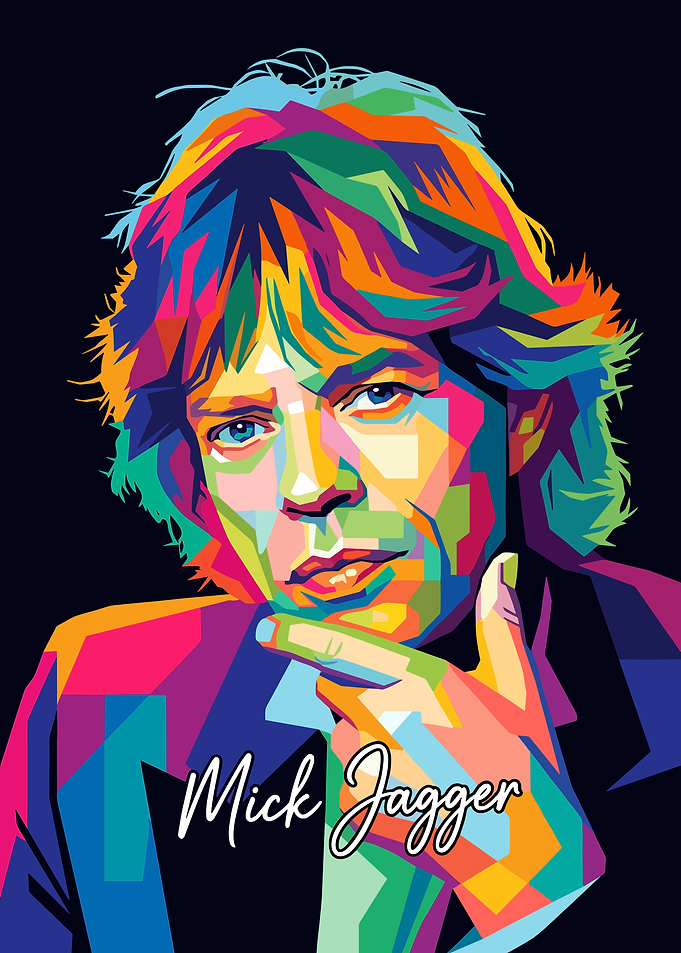 Mick Jagger WPAP Pop Art Portrait