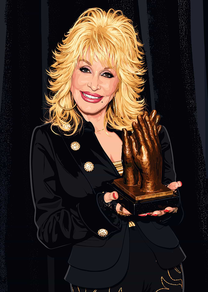 Dolly Parton Holding Award Illustration